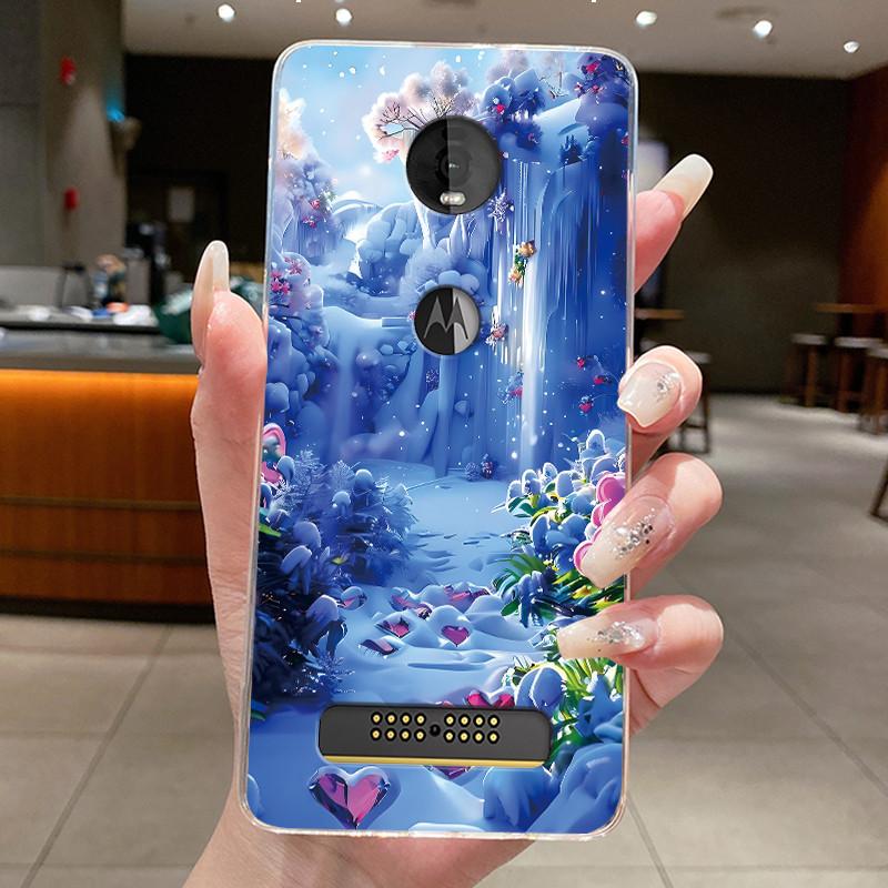 Hülle Für Motorola Moto Z4 Play Hülle Ästhetisch Mode Niedliche Katze Astronaut Weiches Silikon Schutzhülle Transparente Handyhülle