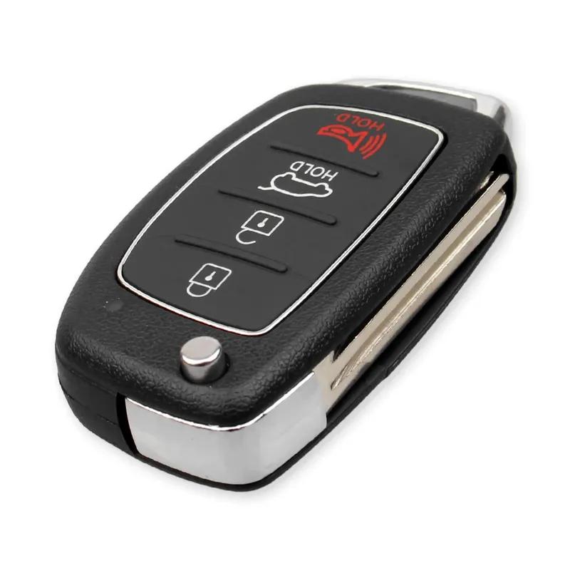 KEYYOU 10Pcs 4 Buttons Car Key Shell Case Replacement Cover For HYUNDAI Mistra Santa Fe Sonata Tucson Accent I30 I40 I45
