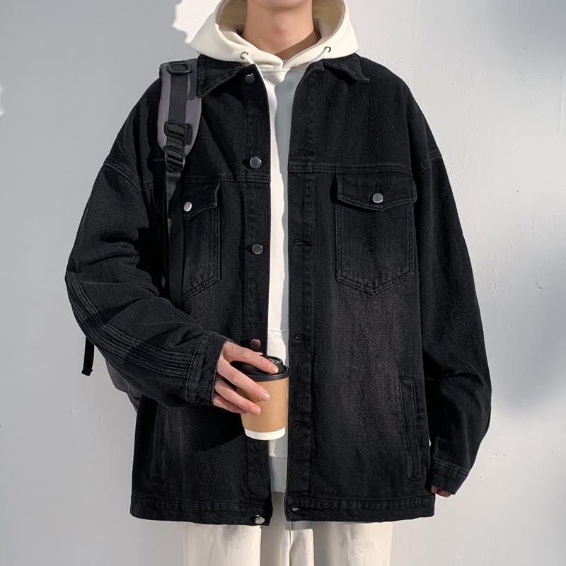 

Джинсовая куртка мужская весна и осень новый ретро старый гонконгский стиль пара свободная молодежная повседневная куртка 5XL