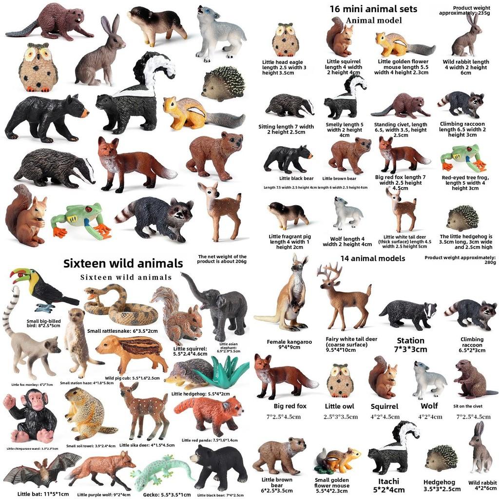 סט דמויות ינשוף סנאי חיות בר לילדים מתנה קישוטים לעוגת פסחא חג המולד יום הולדת אוסף צעצועי פלסטיק