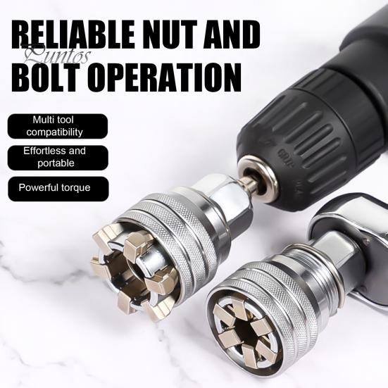 Narzędzie Klucz Grzechotkowy Wielofunkcyjny Uniwersalny Klucz Nasadowy, Regulowany Klucz Nasadowy 3/8''-3/4'', Samodopasowujący się Adapter Wielorozmiarowy do Domowego DIY,
