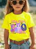 Halloween Sommer Mode Mädchen Kurzarm T-Shirt Schleife Cartoon Muster Druck Street Lässig Rundhals Kinderkleidung Mädchen
