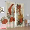2pcs,2D Plane Printing Curtains&Window Treatment Vintage Santa Claus Versatile Polyester Fabric (without Rod) Outdoor