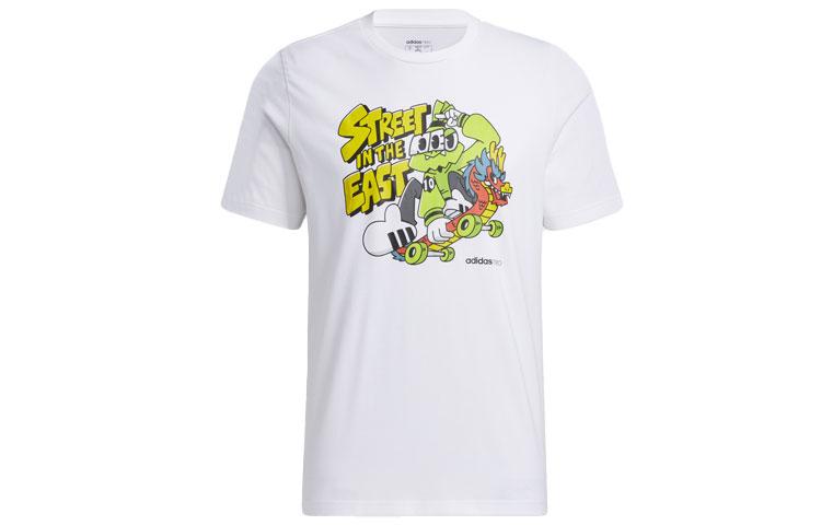 Adidas Neo T Shirts Men s White Crew Neck Moderate Straight Fit GS2588 XL