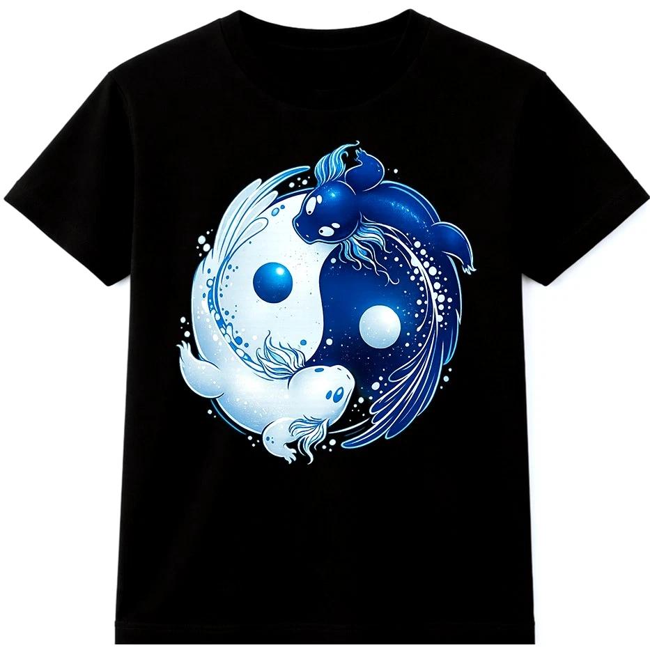 Koi Fish T Shirt Yin Yang Japanese Koi Carp Tattoo Art Tee S