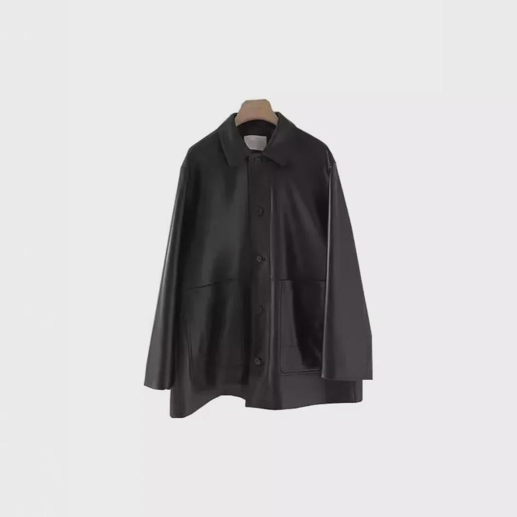 2024 Autumn Women's Retro Casual Faux Leather Jacket from South Korea