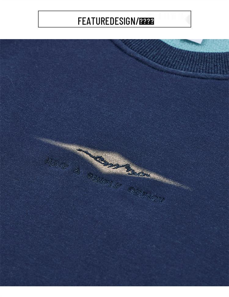 Men's 2025 Autumn/Winter Fleece-Lined Round Neck Sweatshirt - Casual, Loose, High-End Texture, Thick Long Sleeve Top
