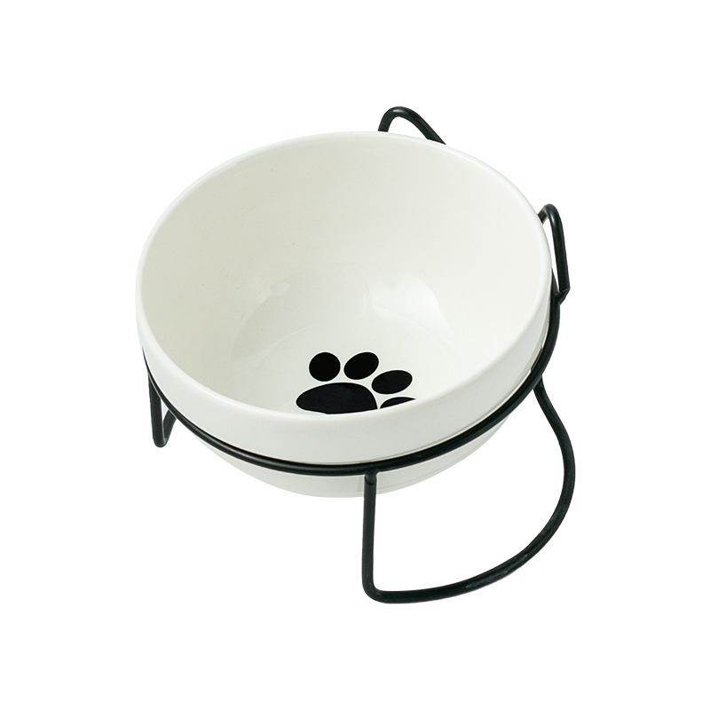 Pet Ceramic Bowl Cat Food Bowl Cervical Protection Pet Supplies Dog Drinking Water Bowl Cat Food Feeding with Raised Stand