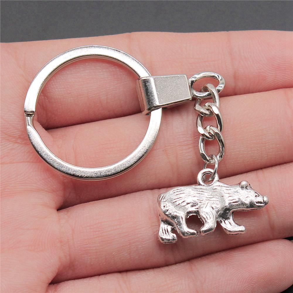 Dinosaur Animal Prehistoric Creature Pendant Antique Bronze Metal Keychain with 30mm Ring for Women High Quality