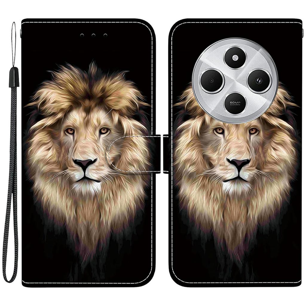 Phone Case For Xiaomi Redmi 14C 4G/Redmi 14R 5G/Poco C75 4G Pattern Printing Leather Flip Wallet Cover with Lanyard