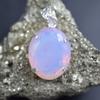 Natural Oxidized Pendant Pink Opal Oval Cut 86.6 Sterling Silver Gems Certified My-397-k