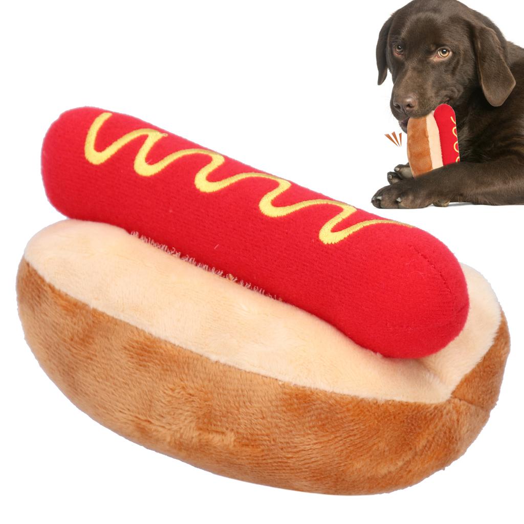 Soft Plush Dog Toy Hot Dog Shape Detachable Sound Exquisite Doll Toys for Cats Dogs