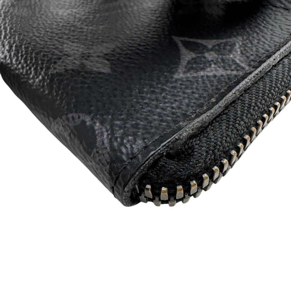 LOUIS VUITTON M63536 Monogram Eclipse leather Portemonejour Coin case gray leather mens Used