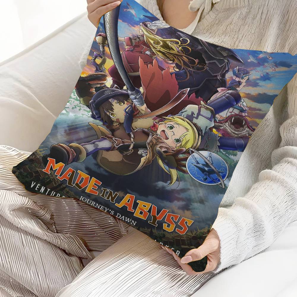 

Made in Abyss Anime Office Cushion Pillowcase Car Cushion CoverXCM Lumbar Pillowcase Sofa Pillowcover 30x30 cm