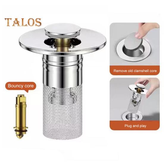 1/2/4 Sets Leakage Stopper Stainless Steel Floor Drain Filter Bathroom Sink Stopper Drain Stopper Filter Bathtub Drain Hair Catcher