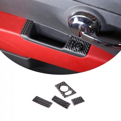 Carbon Fiber Review Mirror Adjustment Switch Frame Trim For Fiat 500 2011-22