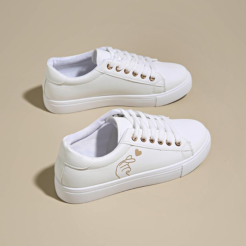 

Fashion White Breathable Women Running Shoes New Spring Autumn Embroidered Flower Lace-Up Casual Sneakers Zapatos De Mujer 41 золотой