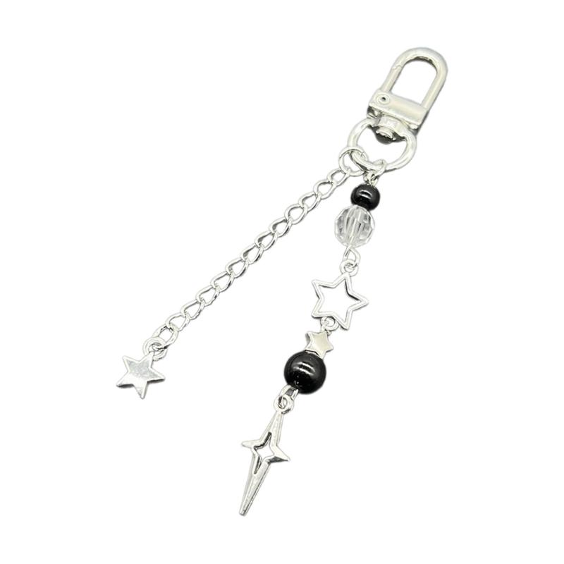 

Sweet Bowknot Beads Charm Pendant Chain Phone Strap Pocket Keychain Strap Hangings Decoration for Key Bag Purse 1