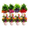 Artificial Potted Plants, Artificial Plastic Eucalyptus Plants Small Indoor Potted Houseplants, Small Faux Plants for Home Decor