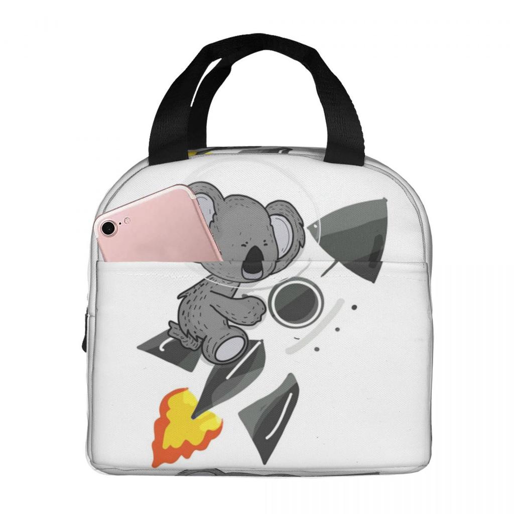 Cute Koalas Astronaut In Space Insulated Lunch Bag for Kids School Cooler Thermal Food Box Tote Portable Lunch Boxes Container