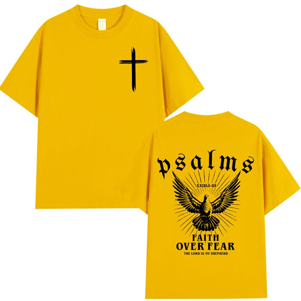 Christian Jesus Faith Over Fear Bible Verse T Shirt Men's Women High Quality T-shirts Fashion Vintage Cozy Tee Shirrt Streetwear