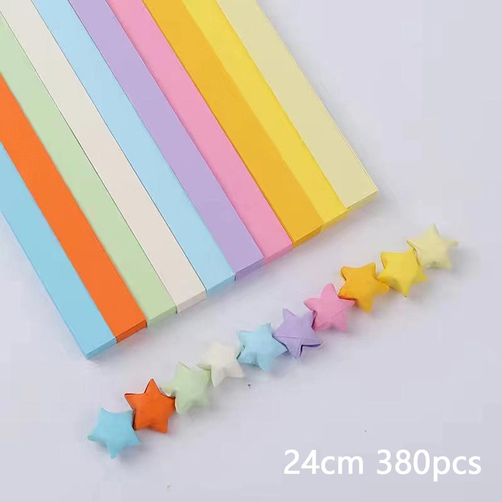 380 Stück – 1350 Stück gemusterte Papierstreifen, Glücksstern-Origami-Sterne, Basteln, buntes Faltpapier, handgefertigtes DIY-Kunstpapier, Geschenke