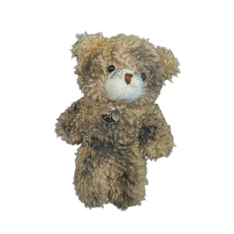 

Stylish Dirty Bear Key Holder Plush Animal Keychain Pendant Fashionable Backpack Hanging Ornament for Students and Teens 1 коричневий