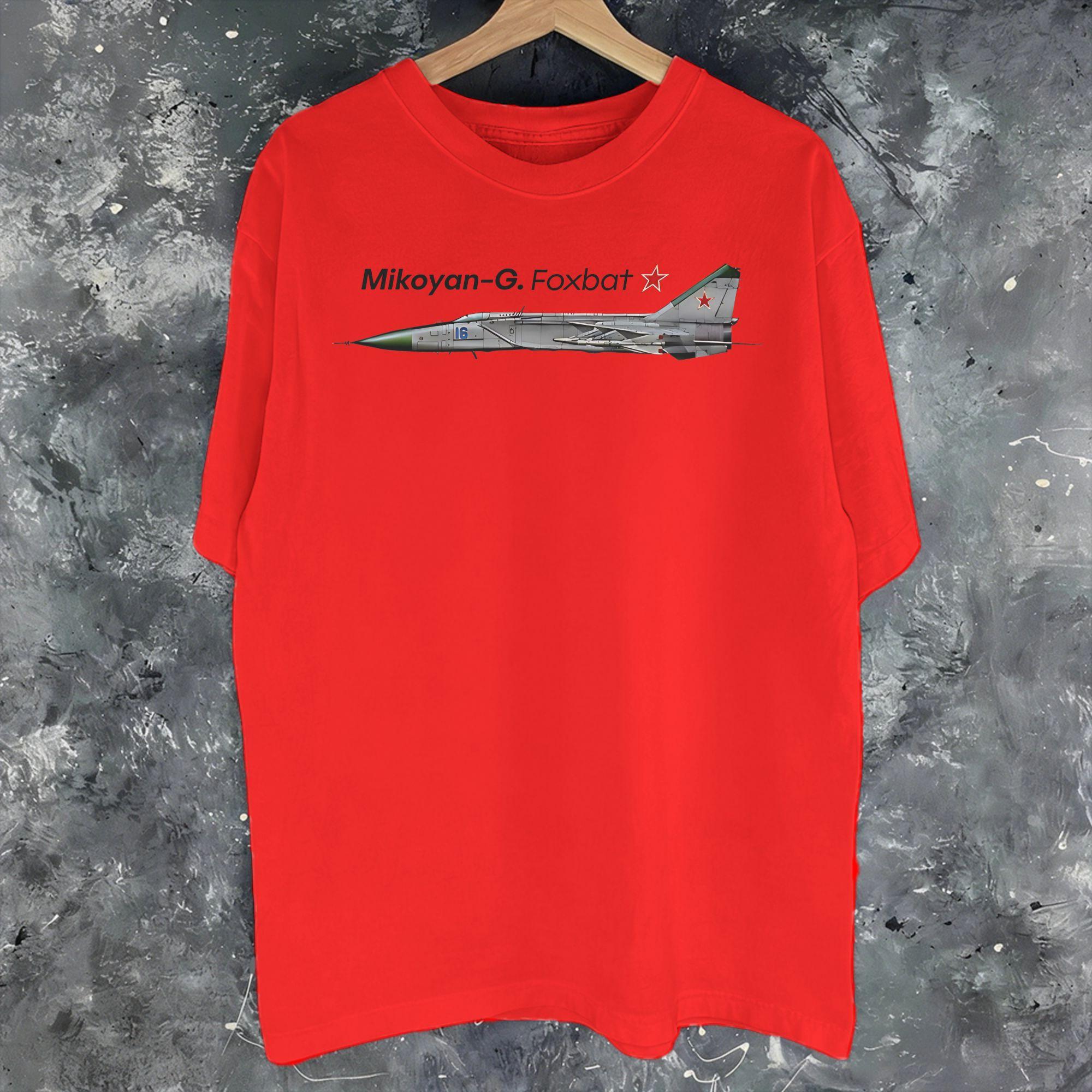 

Summer MikoyanGurevitch MiG Foxbat T Shirt For Unisex Cotton Tee Shirt Short Sleeve Clothes S