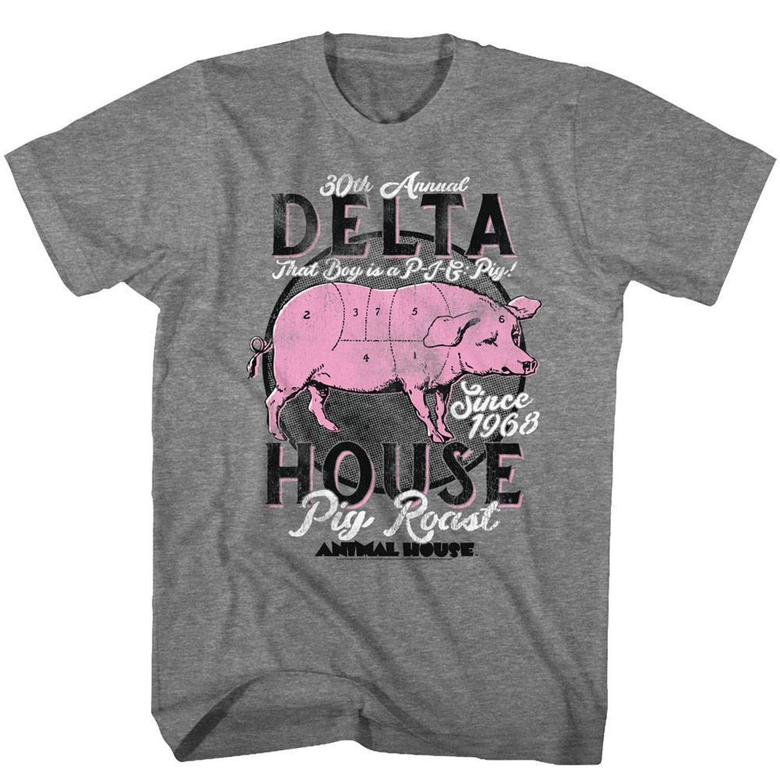 Animal House Pig Roast Graphite Adult T-Shirt L