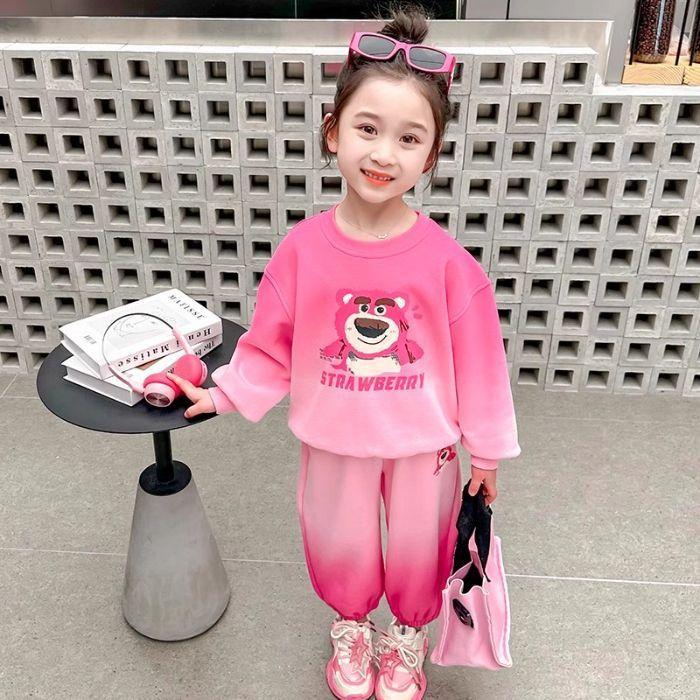 Girls Spring Autumn Casual Loose Hoodie Two Piece Set Baby Fashionable Sporty Outfit