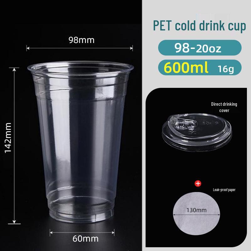 Leak-Proof PET Plastic Beverage Cup with Lid – Transparent Disposable Coffee & Cold Drink Cup