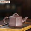 170ml Creative Yixing Purple Clay Teapot Handmade Hexagonal Bamboo Joint Pot Raw Ore Purple Mud Kettle With Infuser Zisha Teaset
