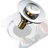10*10cm Brass Chrome Pop-up Foot Floor Drain Anti-odor Bath Drains Push Down Deodorization Square Matte Shower Room Plug Cover