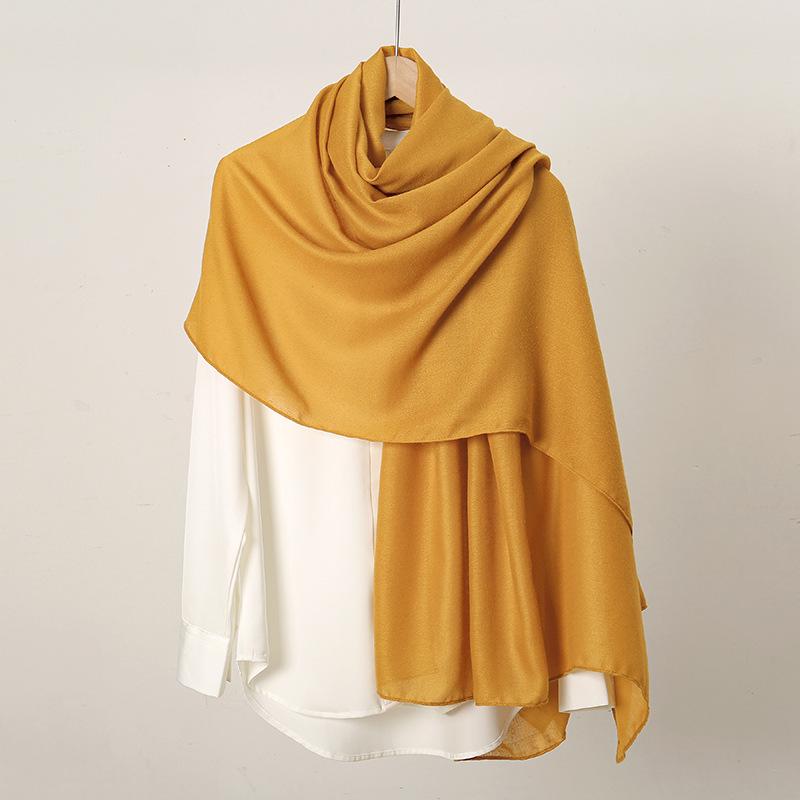 Autumn/Winter Trendy Solid Color Linen Women's Scarf – Southeast Asia Popular Cotton & Linen Feel Long Scarf