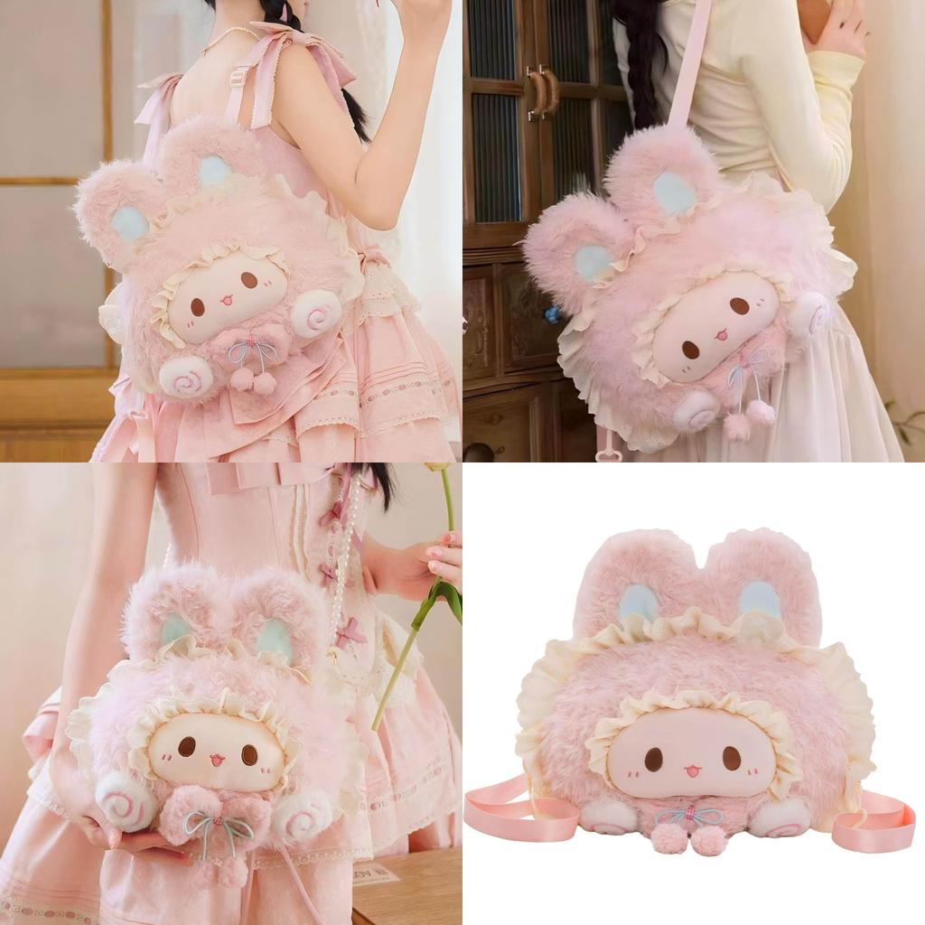 Plush Bunny Backpack With Adjustable Straps For Kids And Adults