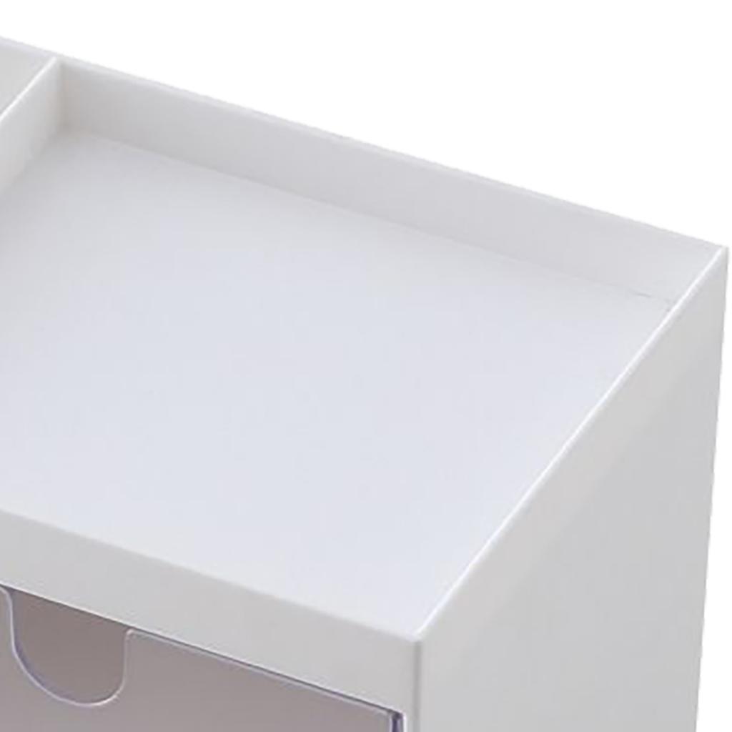 Desktop Storage Box Minimalism Style Multifunction Small Desk Organizer with Drawer for Bedroom