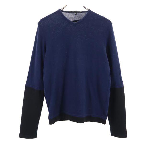 ALESSANDRO DELL ACQUA Long Sleeve Knit 48 Navy System Sweater Women Used