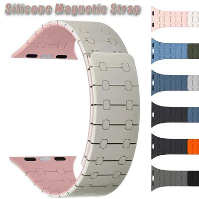 Horlogeband Siliconen Magnetische Band Voor Apple Watch Band Ultra 2 44mm 49mm 40mm 42mm 41mm 45mm Link Loop Armband IWatch Serie 8 7 6 SE 5 4