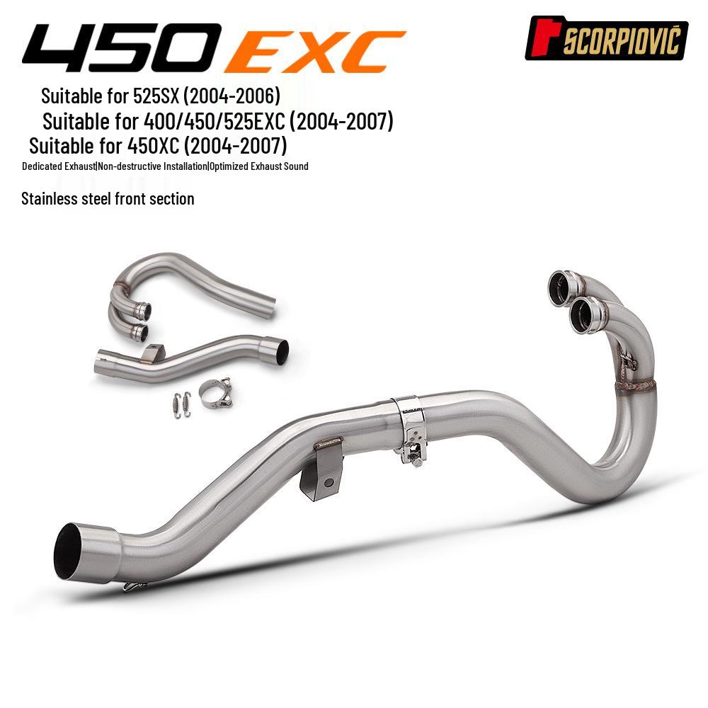 Stainless Steel Exhaust Pipe for 400EXC/450XC5/525SX Dirt Bikes