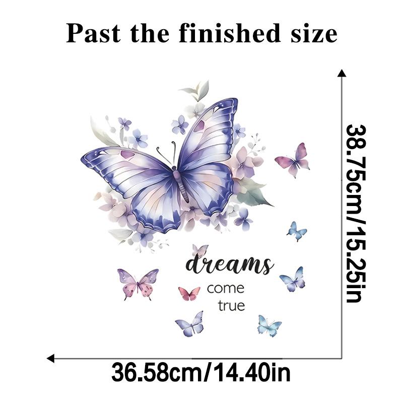 

Танец бабочки Водонепроницаемые наклейки Ванная комната Туалет наклейки Самоклеящиеся виниловые настенные художественные наклейки 30x30cm разноцветный