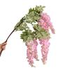 Silk Fabric Artificial Wisteria Branch Shape Fake Flower Vine Wisteria Flower Branch  Party Event