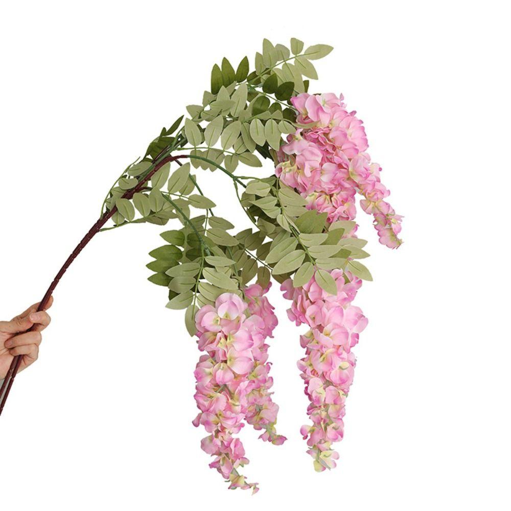 Silk Fabric Artificial Wisteria Branch Shape Fake Flower Vine Wisteria Flower Branch Party Event