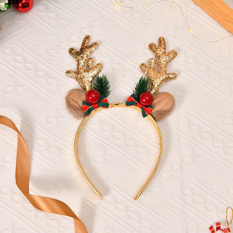 Fumade Christmas Deer Antler Hair Clip Set
