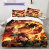 Demon Slayer Kimetsu No Yaiba Pattern Bedding Quilt Set  Home Decoration  Gift (1 * Duvet Cover + 2 * Pillowcase  Without Core)
