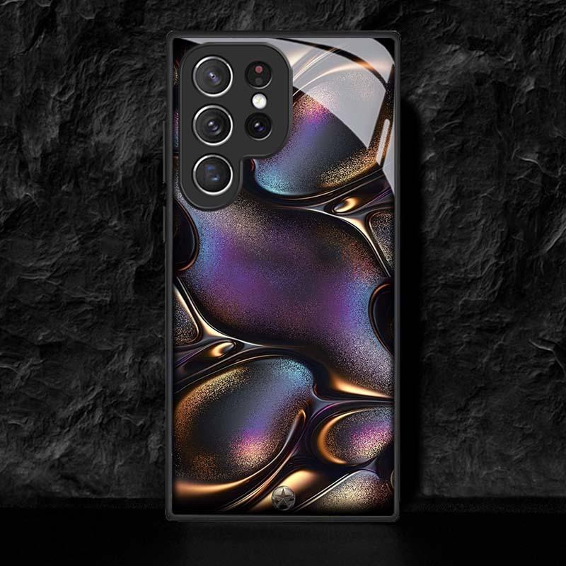 Vivid Pattern Art Tempered Glass Phone Case Suitable for Samsung GalaxyS26 S25 S24 S22 S21 S20FE/Ultra/Plus Anti Drop Back Cover