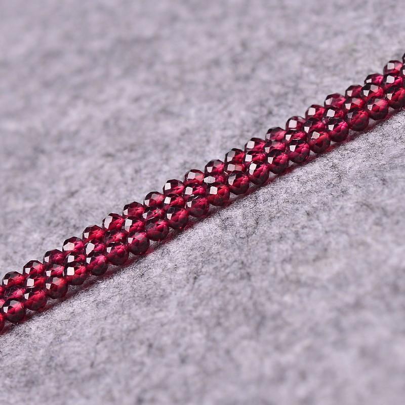 2MM 3MM 4MM Natural Mozambique Garnet Faceted Hard Polished Shiny Football-shaped Loose Beads Semi-finished Beads