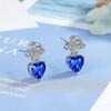 Heart Fancy Colorful Heart Fashion Zirconia Sparkling Classic Stud Earrings for Women Dazzling Female Elegant Accessories Timeless Jewelry