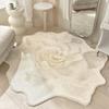 French Style Living Room Decoration Flower Carpet Light Luxury Mirror Floor Mat Girly Rugs for Bedroom Home Irregular Shape Rug