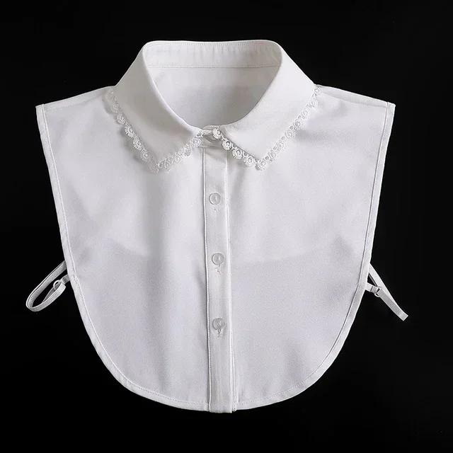 Formal False Collar Women Embroidery Faux Col Half Shirt Blouse Fake Collars Sweater Shirt Detachable Collars Accessories