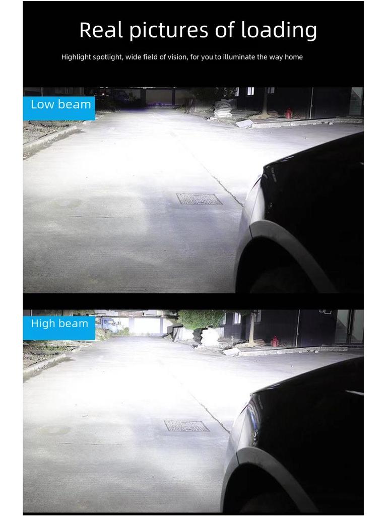 Super Bright Spotlight Car LED Headlight with F2 COB Lamp Beads for H1, H7, H4, H11 Bulbs.